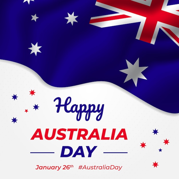Dia da Austrália, 26 de janeiro, acenando o design do fundo da ilustração da bandeira