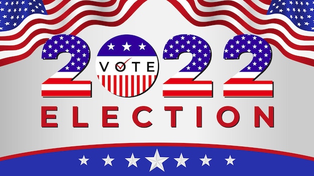 Vetor dia da eleição 2022 dos estados unidos da américa, adequado para antecedentes de campanha política.