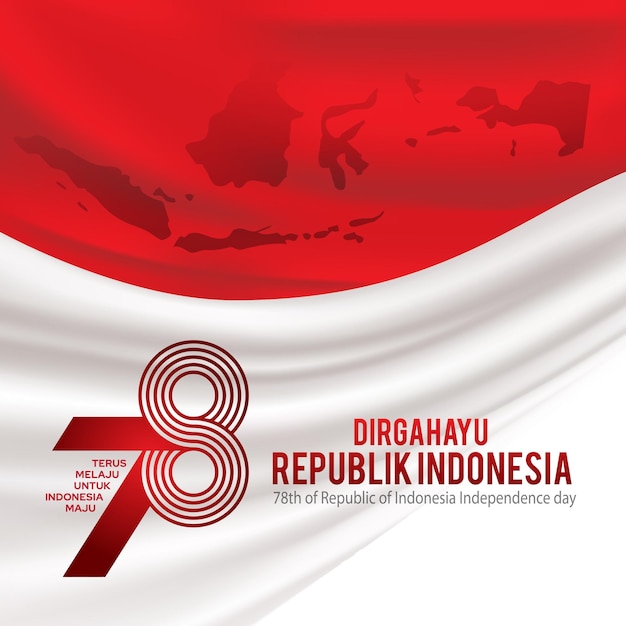 Dia da independência da Indonésia, 17 de agosto, ilustração do conceito, 78 anos, dia da independência da Indonésia