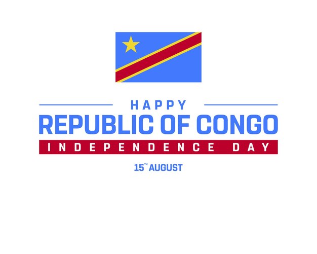 Dia da Independência da República do Congo Eu amo a República do Congo Dia da Independence Editable Icon vetor