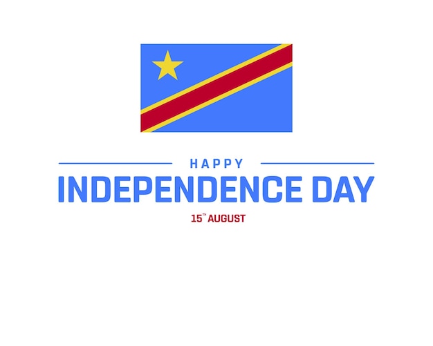 Dia da Independência da República do Congo Eu amo a República do Congo Dia da Independence Editable Icon vetor
