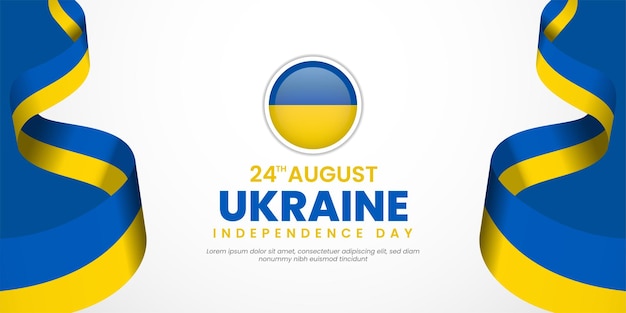 Dia da Independência da Ucrânia Vector Design Template Ilustração Banner Background