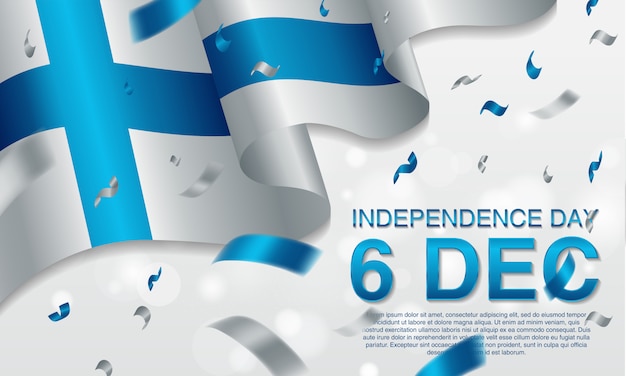 Vetor dia da independência de finland do fundo o 6 de dezembro.