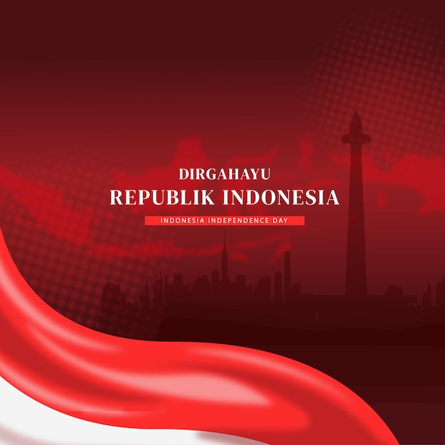 Vetor dia da independência dirgahayu kemerdekaan republik indonésia