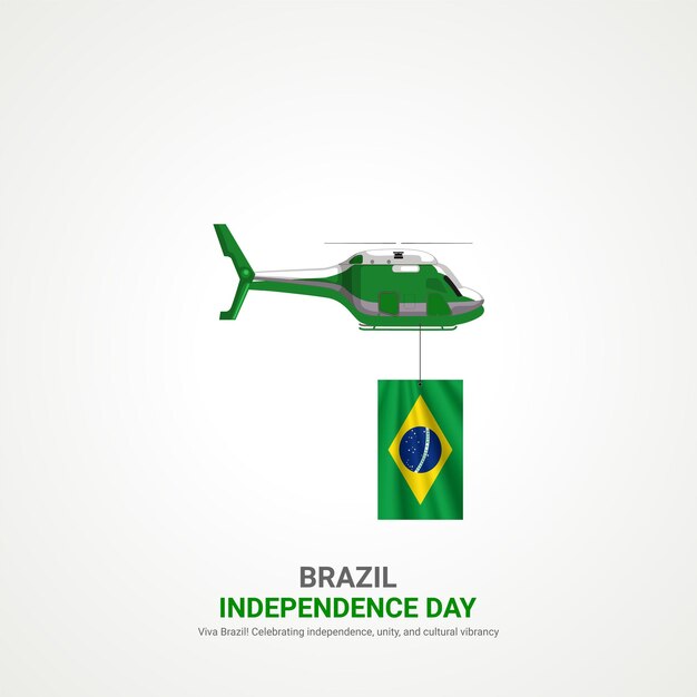 Dia da independência do brasil: anúncios criativos, design, mídia social, post, vetor e ilustração 3d