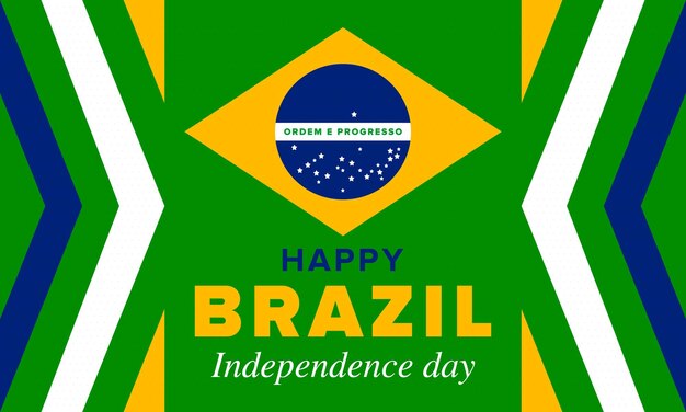 Dia da independência do brasil feliz feriado nacional dia da liberdade bandeira do brasil design vetorial brasileiro