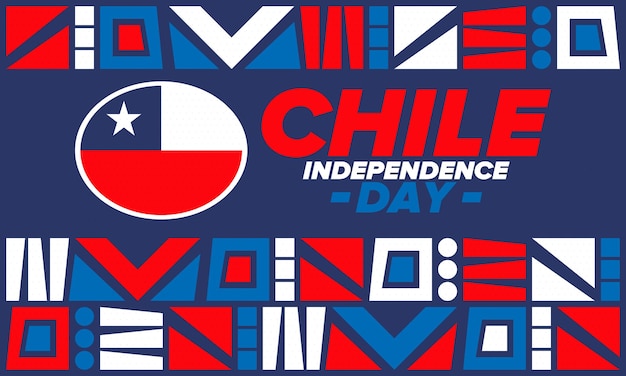 Vetor dia da independência do chile feliz feriado nacional fiestas patrias dia da liberdade vetor da bandeira do chile