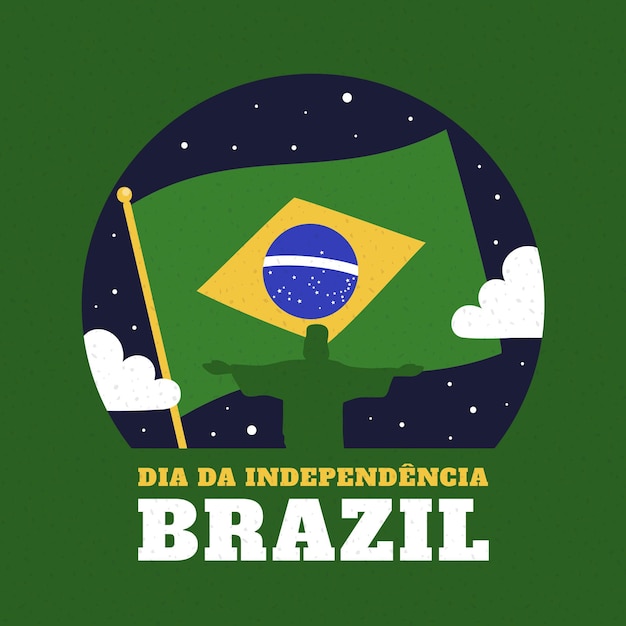 Vetor dia da independência vintage do conceito do brasil