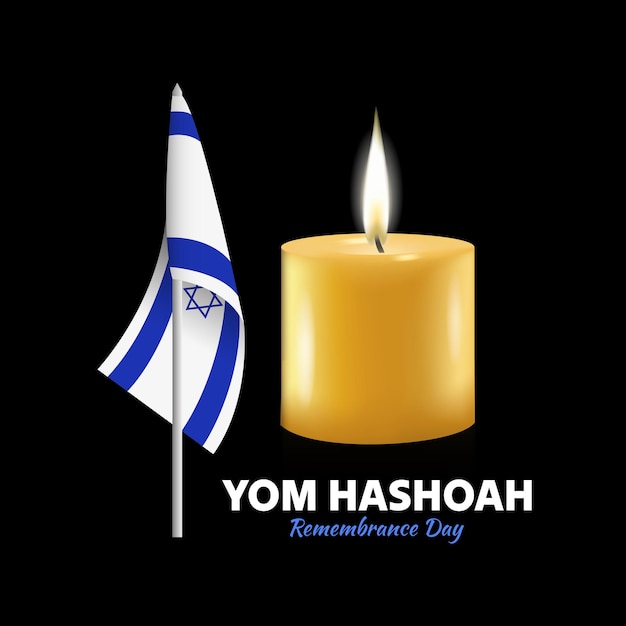 Vetor dia da memória do holocausto yom hashoah