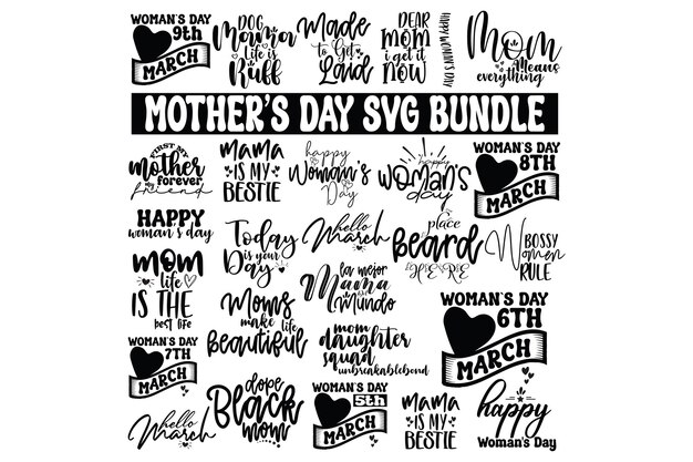 Vetor dia da mulher bundle svg