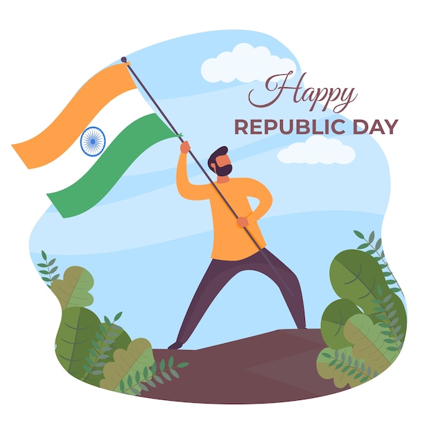 Dia da república indiana plana