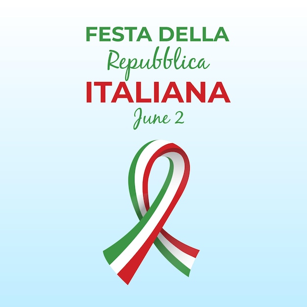 Dia da república italiana 2 de junho festa della repubblica italiana dobrada acenando a fita nas cores da bandeira nacional italiana fundo de celebração