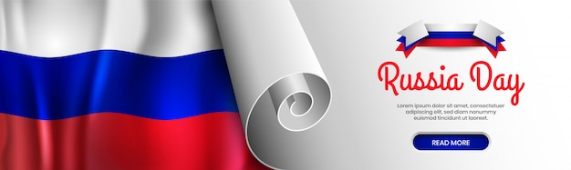 Dia da Rússia Web Banner fundo