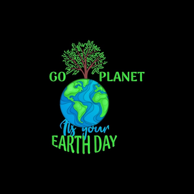 Dia da Terra para ilustração vetorial de impressão ou design de camiseta