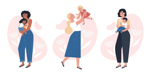 Dia das mães, mães segurando uma criança pequena