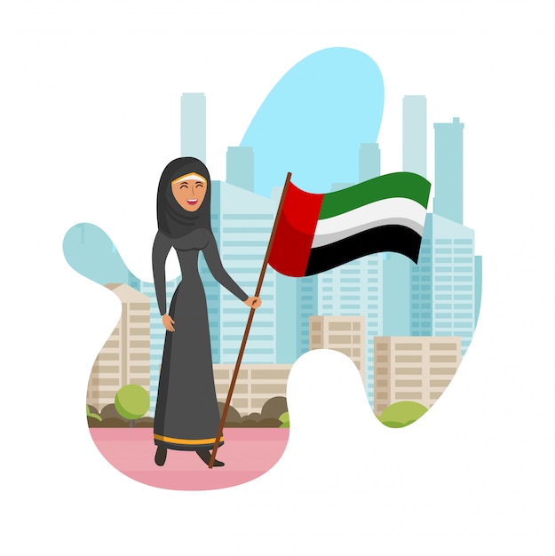 Dia das mulheres dos Emirados isolado Cartoon ilustração