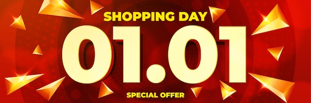 dia de compras com anúncio de oferta especial