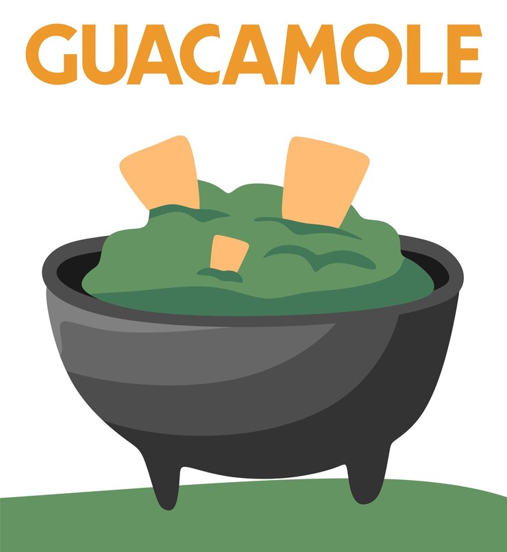 Vetor dia de guacamole com delicioso guacamole deliciosa comida do méxico