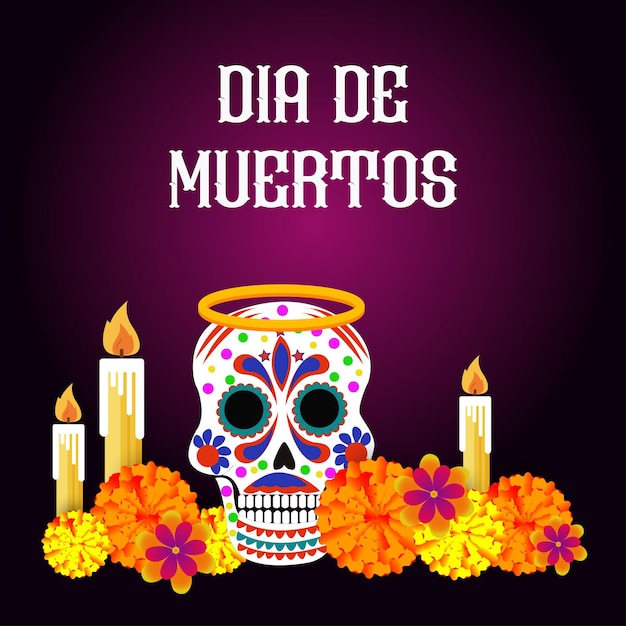 Vetor dia de los muertos ou dia dos mortos