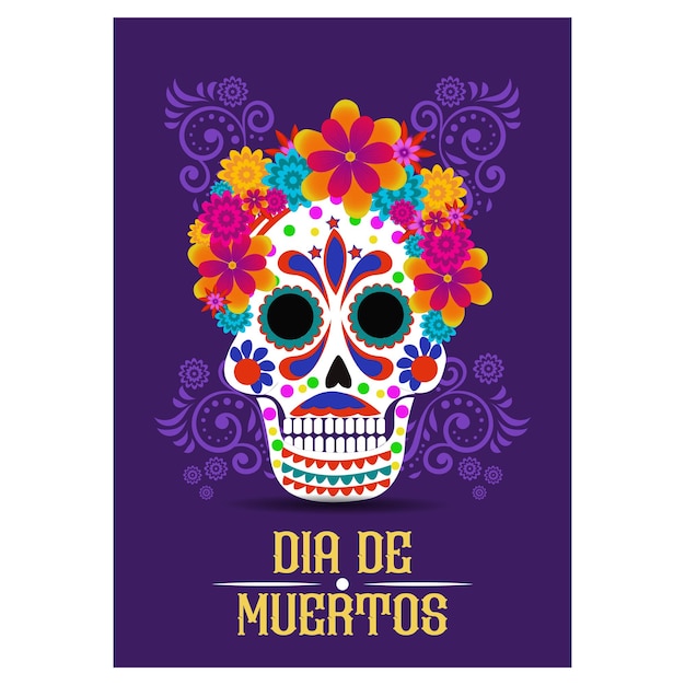 Vetor dia de los muertos ou dia dos mortos