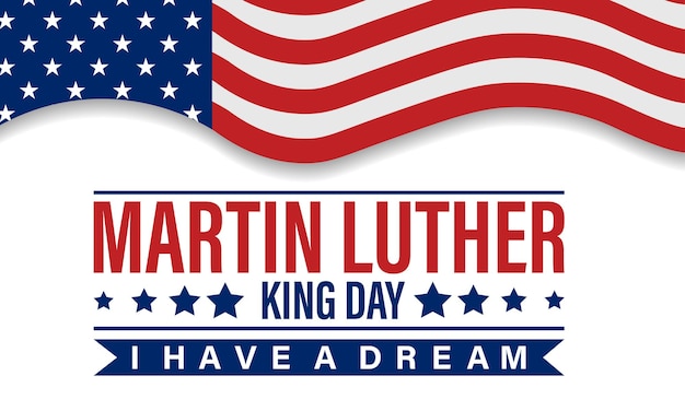 Dia de martin luther king ilustração da bandeira americana desenho de fundo