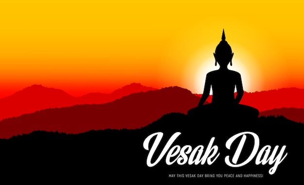 Vetor dia do buda vesak budismo religião feriado