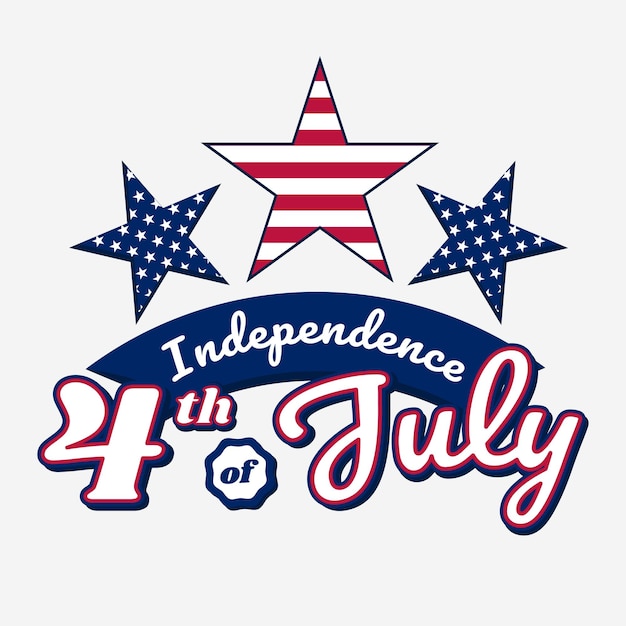 Dia do memorial dos EUA Patriot orgulhoso rótulo Bandeira americana e símbolos Dia da independência nacional 4 de julho