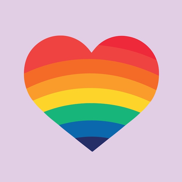 Vetor dia do orgulho ou mês coração lgbt com cores do arco-íris