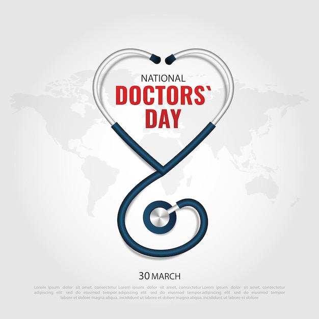 Vetor dia dos médicos. bandeira de saúde