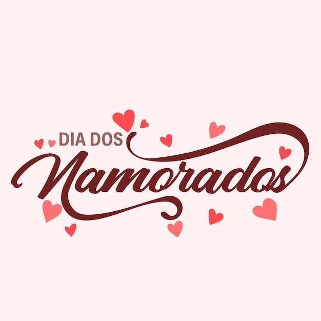 Tradução Feliz Dos Enamorados De Português Feliz Dia Dos Namorados.  Ilustração Escrita Por Caligrafia Ilustração do Vetor - Ilustração de  decorativo, venda: 265543465