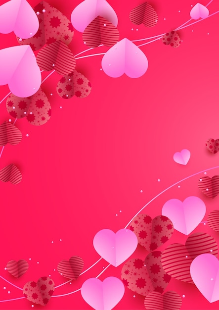 Dia dos namorados Rosa vermelha Estilo de corte de papel Fundo de design de cartão de amor Design para dias especiais