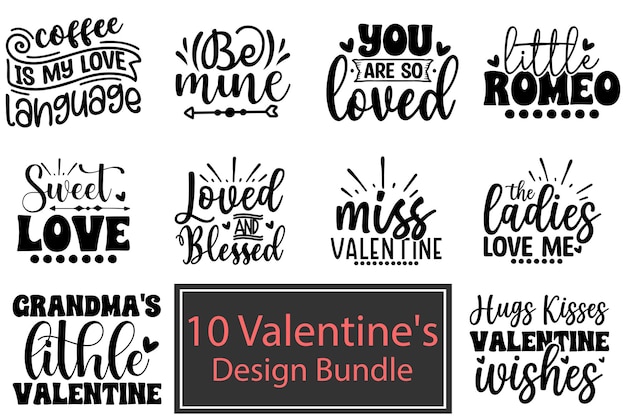 Vetor dia dos namorados svg design bundle