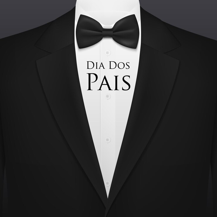 Vetor dia dos pais camisa smoking com gravata borboleta para o dia dos pais