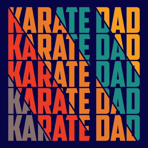 Vetor dia dos pais pai amante engraçado treinamento de karate retro design de t-shirt de karate vintage