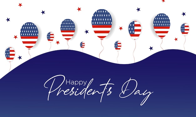 Dia dos presidentes americanos em Washington Comemore colorido com balão de elemento