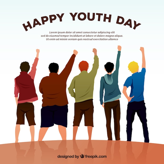 Dia feliz da juventude com amigos