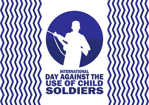 Vetor dia internacional contra o uso de crianças-soldados conceito de feriado modelo de fundo