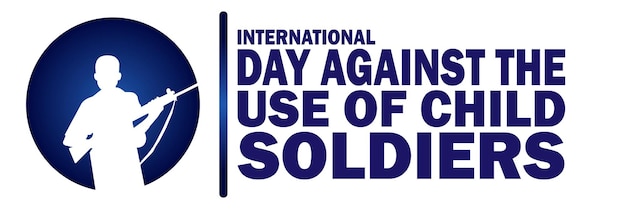 Vetor dia internacional contra o uso de crianças-soldados conceito de feriado