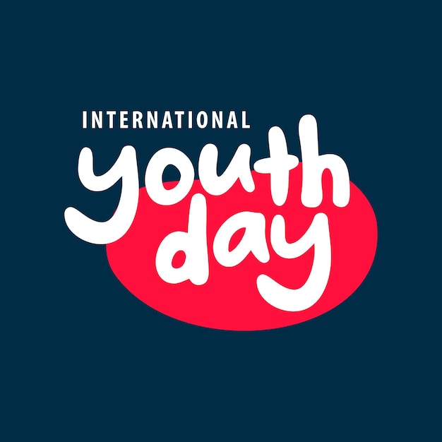 Vetor dia internacional da juventude tipografia funky colorido logotipo da juventude ilustração do dia da juventude
