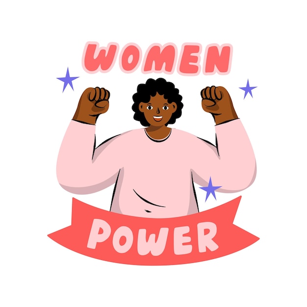 Vetor dia internacional da mulher 8 de março girl power set ilustração vector