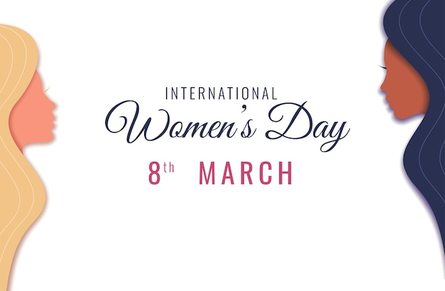 Dia internacional da mulher é 8 de março fundo colorido ilustração vetorial