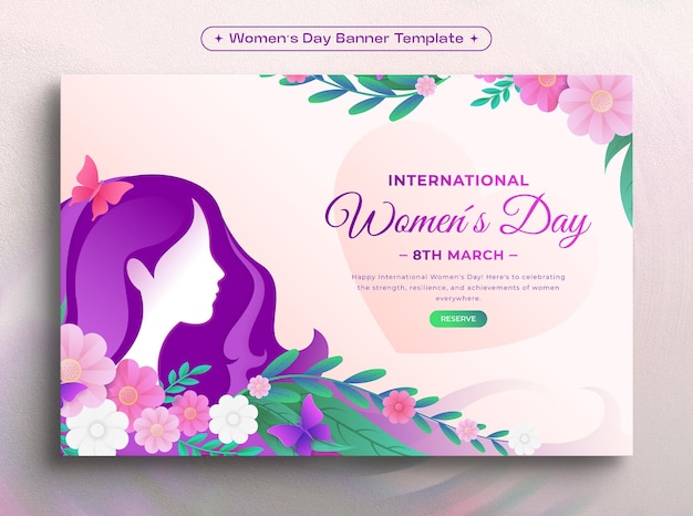 Vetor dia internacional da mulher facebook banner post ilustração design template