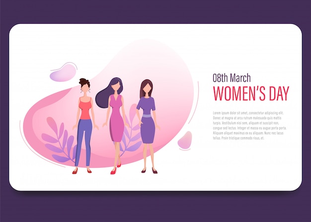 Dia internacional da mulher landing page