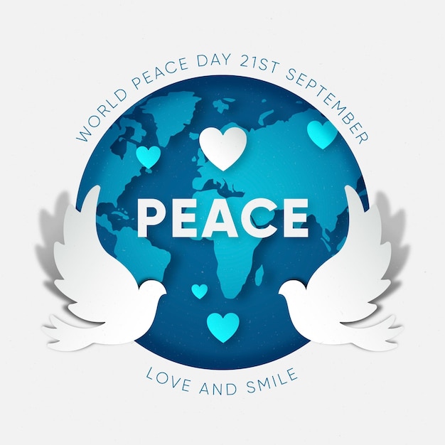 Vetor dia internacional da paz em estilo de jornal
