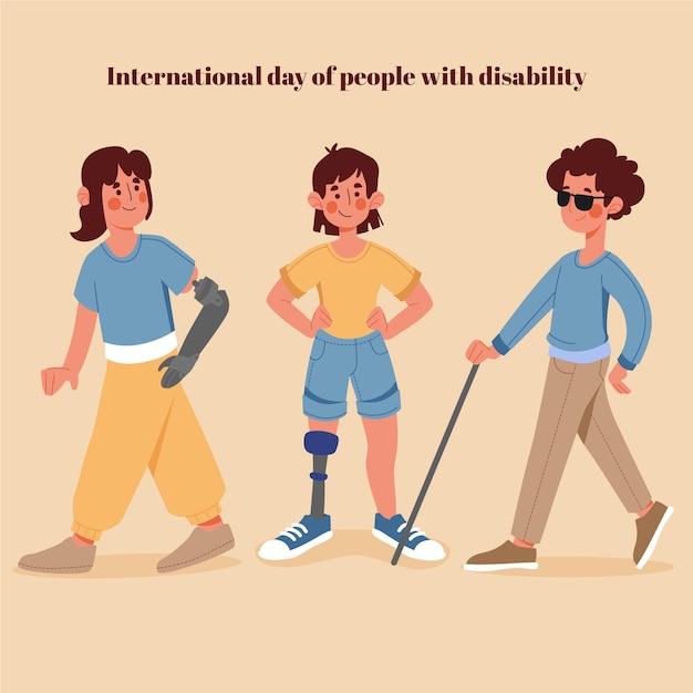 Dia internacional da pessoa com deficiência design plano