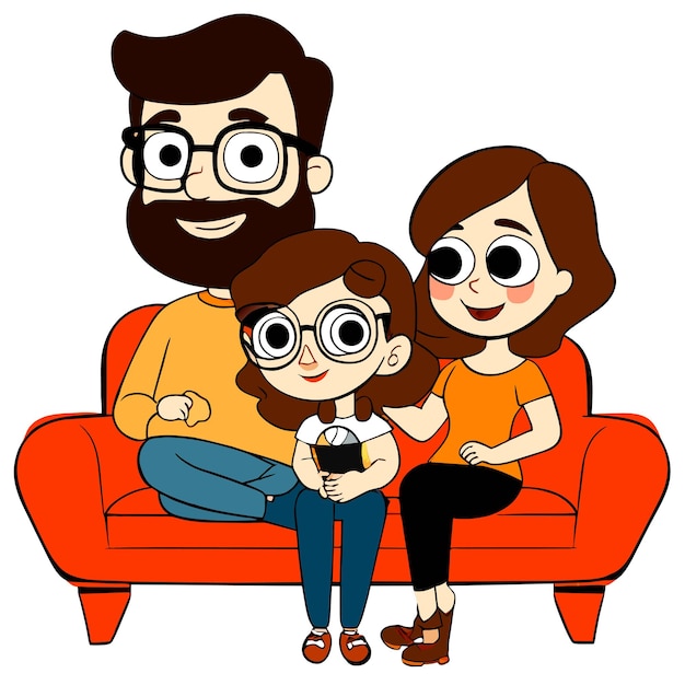 Vetor dia internacional das famílias cena dos pais desenhada à mão plano elegante adesivo de desenho animado conceito de ícone