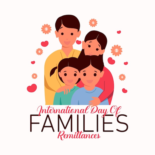 Dia Internacional das Famílias Remessas Desenho de modelo vetorial colorido