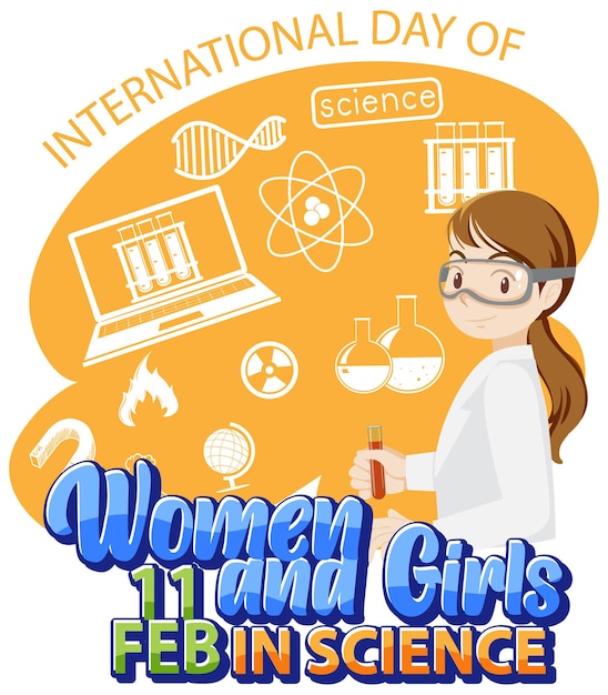 Vetor dia internacional das mulheres e meninas na ciência