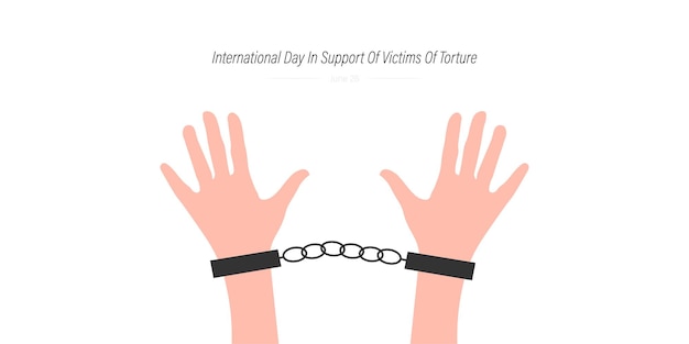 Dia Internacional de Apoio às Vítimas de Tortura, ilustração vetorial.