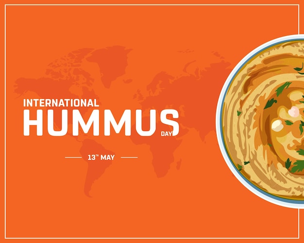 Vetor dia internacional de hummus dia mundial de hummus conceito de dia mundial de hummus design criativo de ícones vetoriais